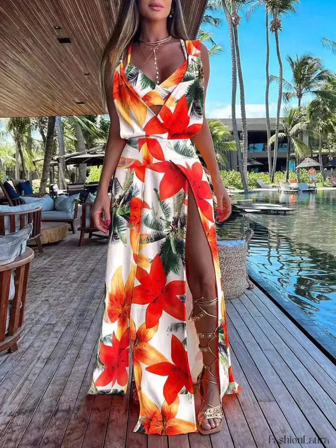 Camisole Two-Piece Floral Dress