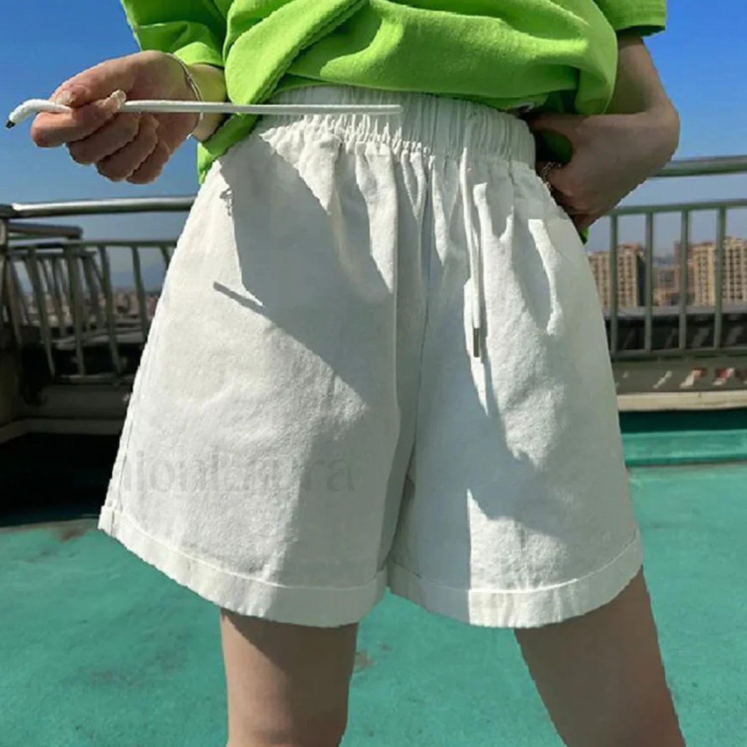 Candy Colors Wide Leg Elastic Waist Comfortable Short