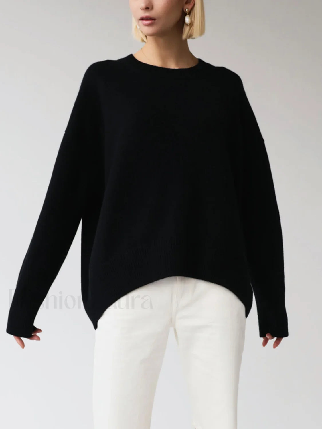 Candyfloss Oversized Graceful Pullover Sweater Black / S Sweaters L