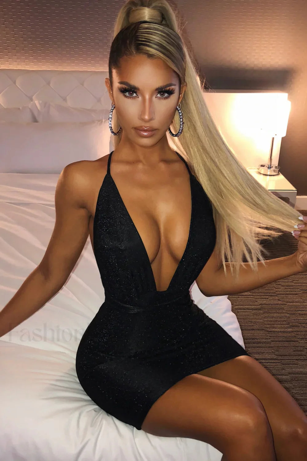 Capri Elegant Mini Dress S / Black Sparkle