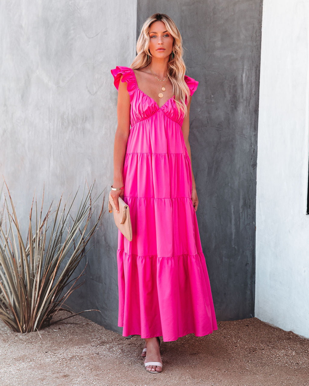 Caprice Tiered Ruffle Maxi Dress