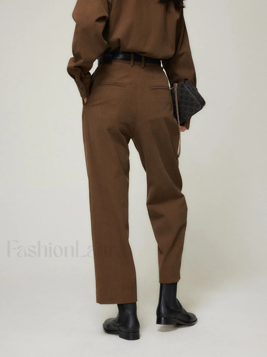 Caramel Smart Cropped Trendy Straight Leg Pants