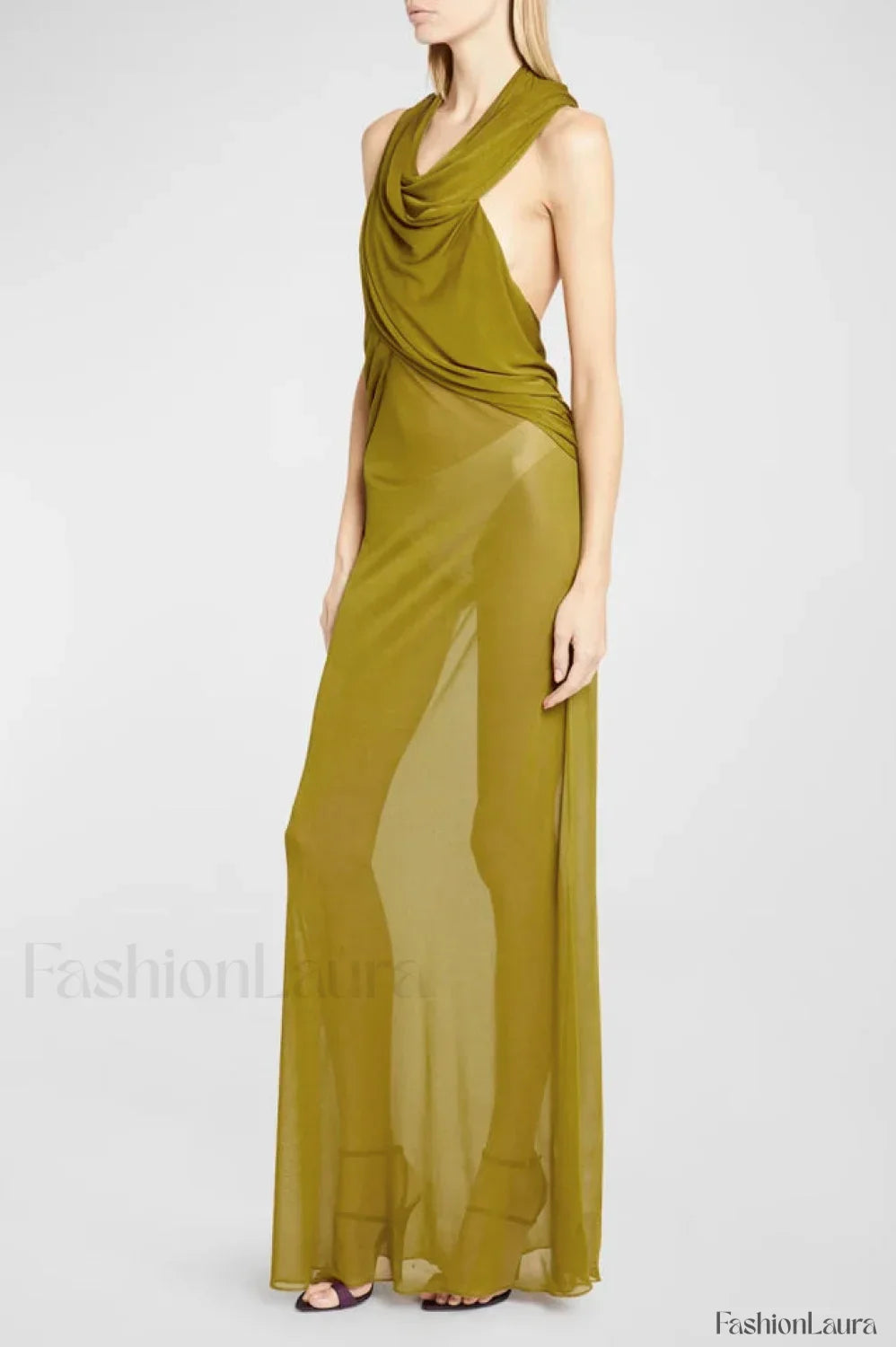 Carleigh Ruche Maxi Charming Dress With Headscarf