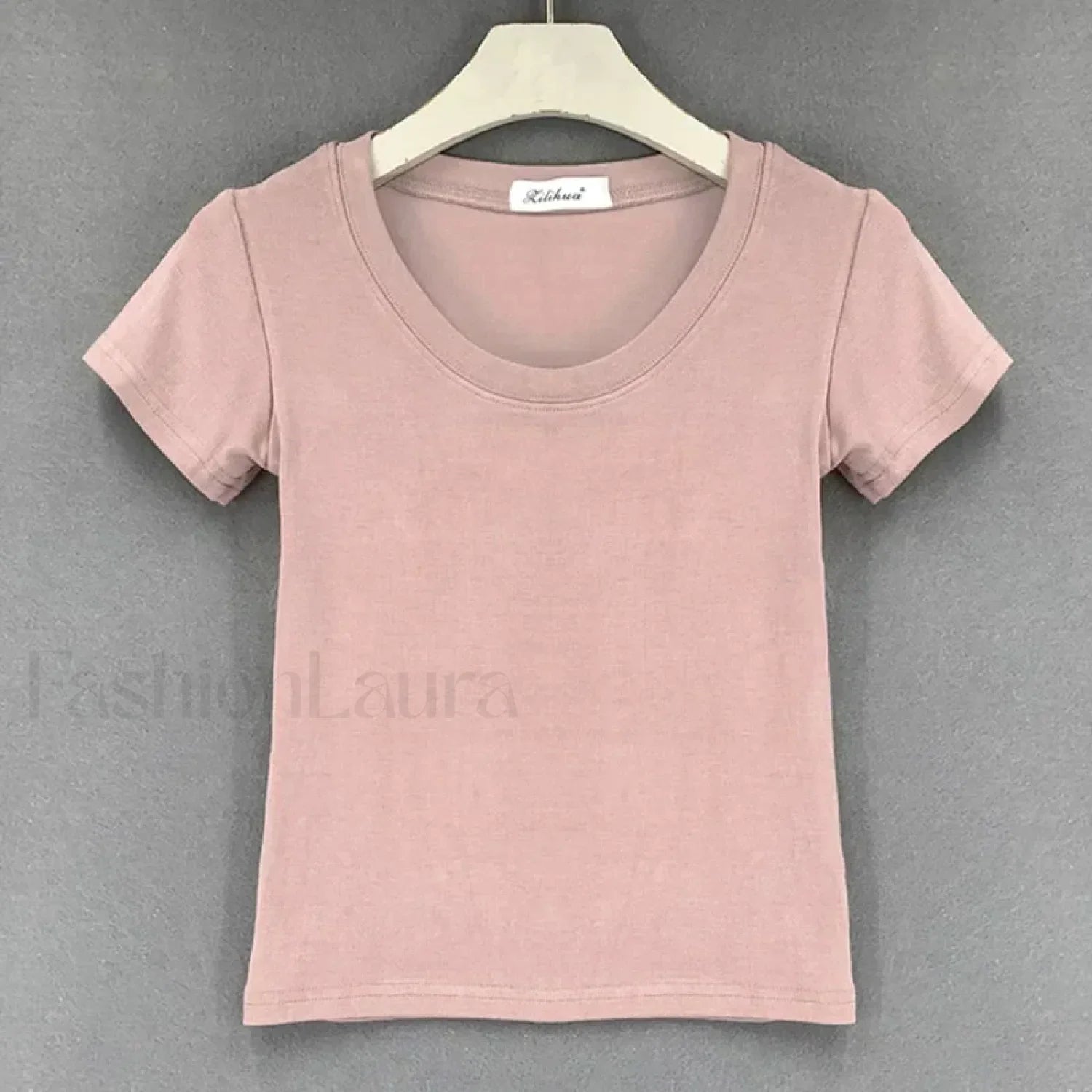 Casual Basic Femme Short Sleeve Tee Khaki / One Size