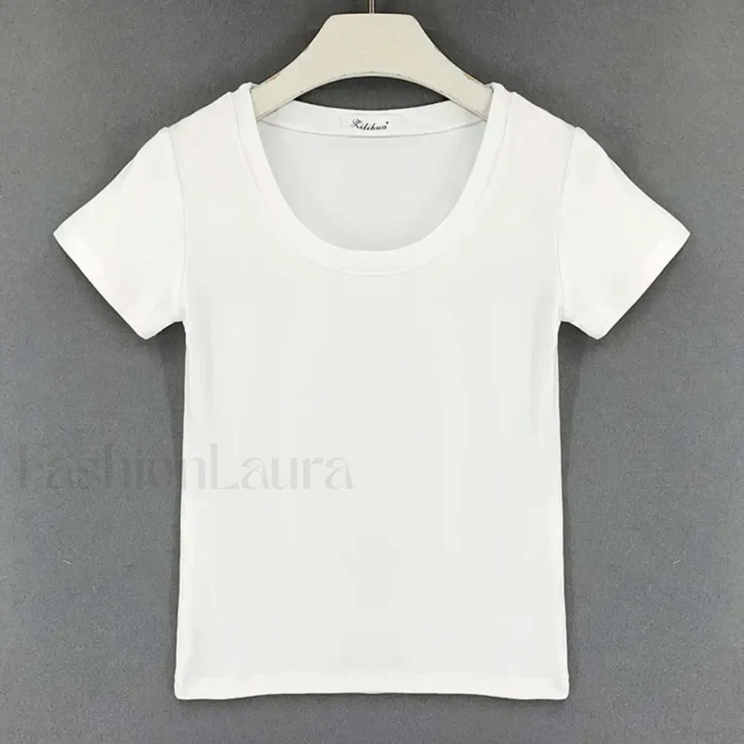 Casual Basic Femme Short Sleeve Tee WHITE / One Size