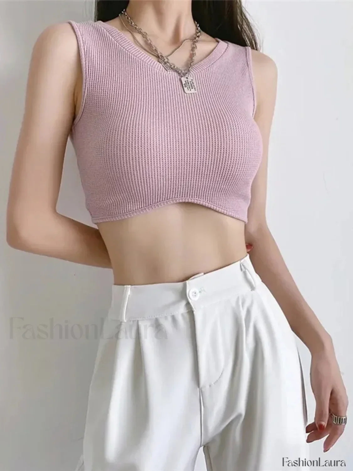 Casual Knit O-Neck Schoolwear Crop Top