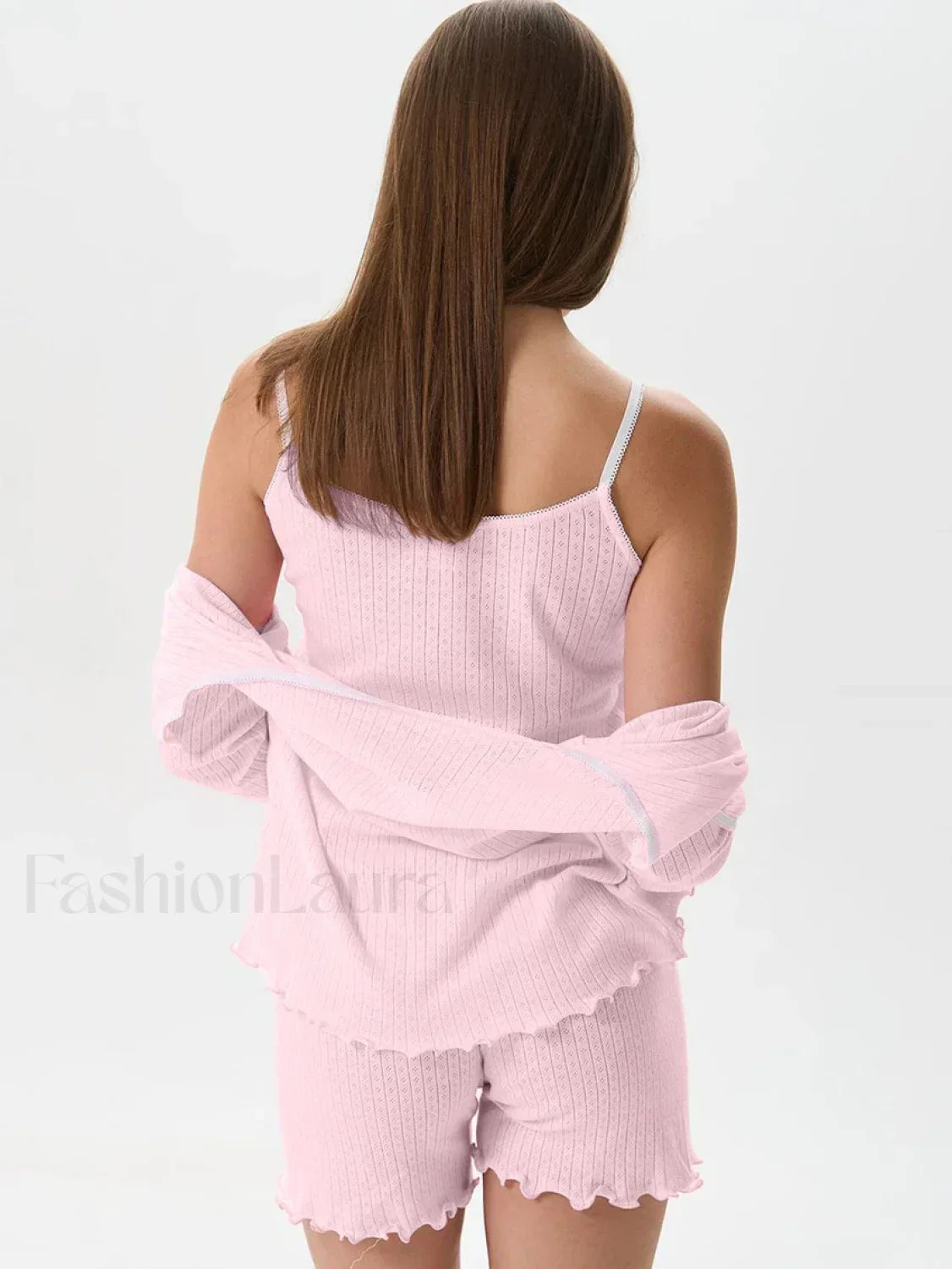 Casual Long Sleeve Robe Shorts Two Piece Set