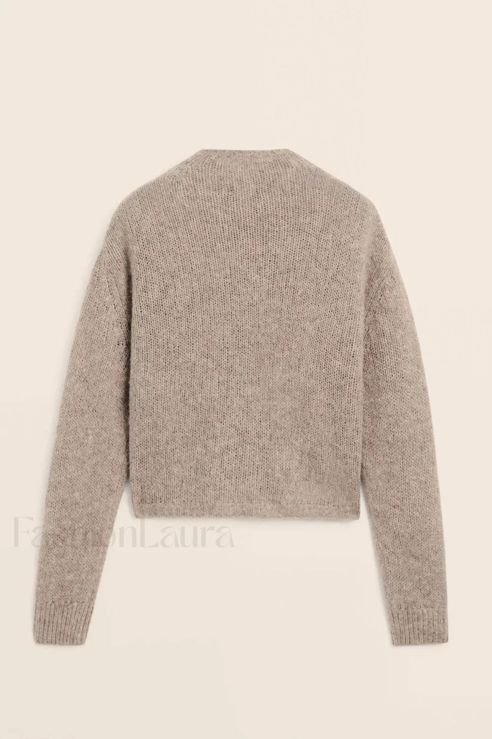Casual Minimalist Semi-Turtleneck Knit Cardigan