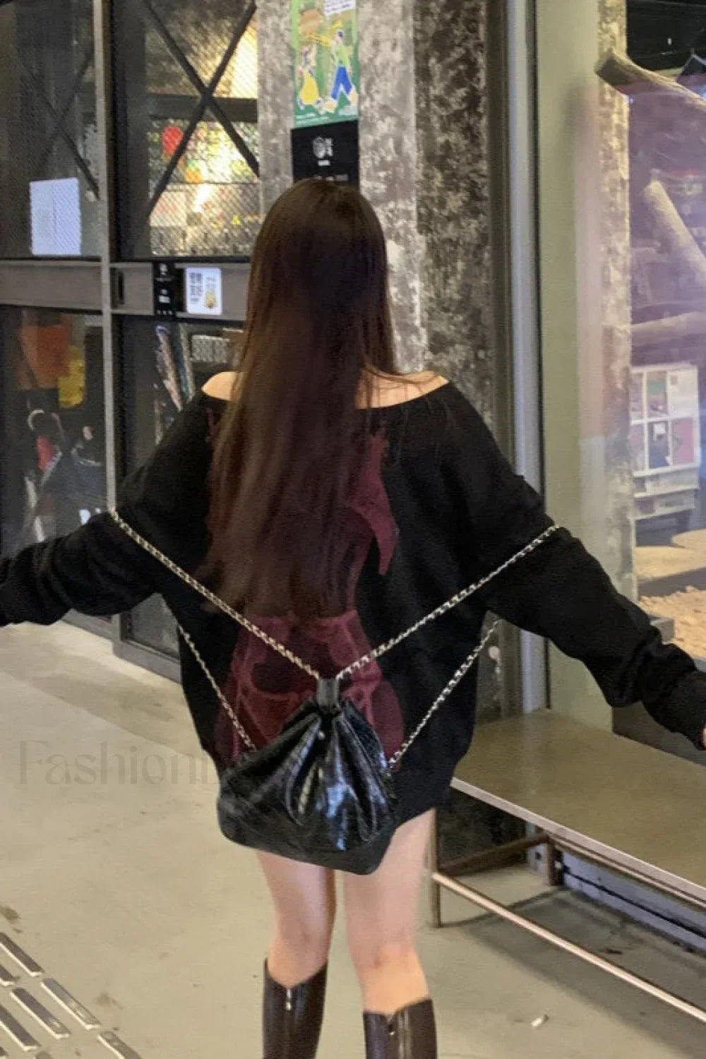 Casual Off-Shoulder Fleece Hoodie