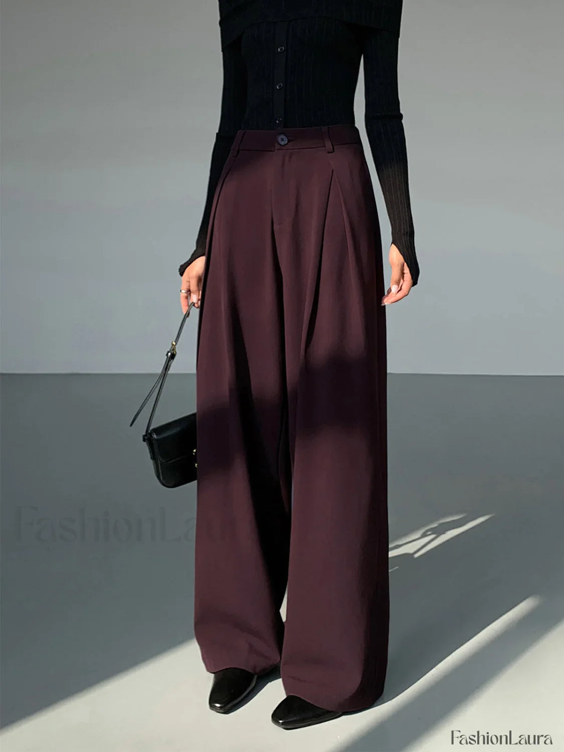 Casual Pleated Graceful Wide Leg Pants