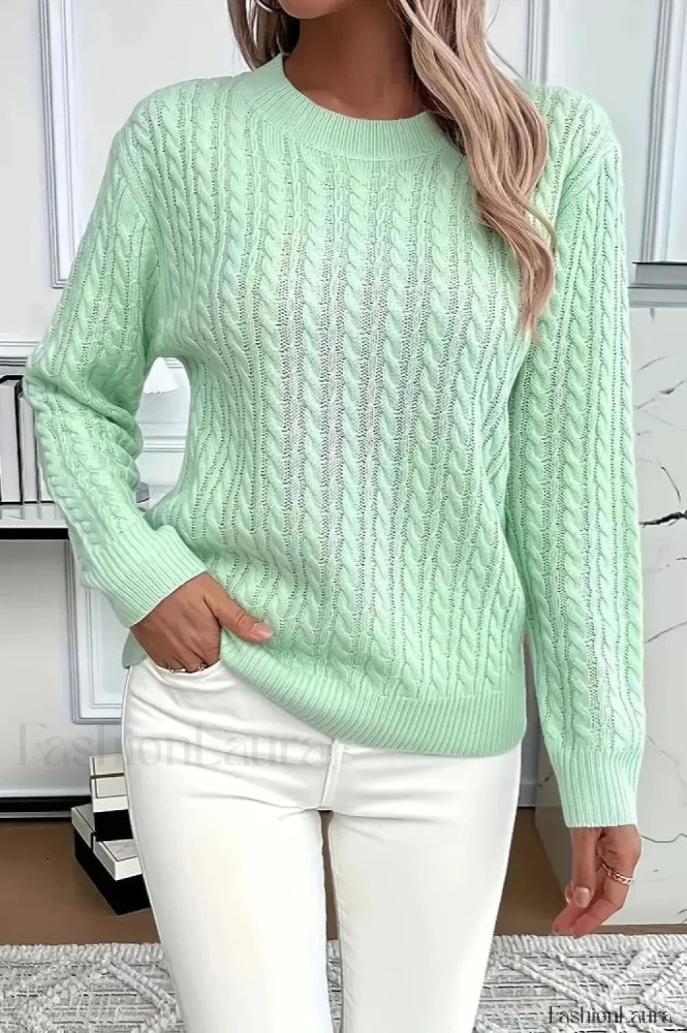 Casual Round Neck Knit Sweater