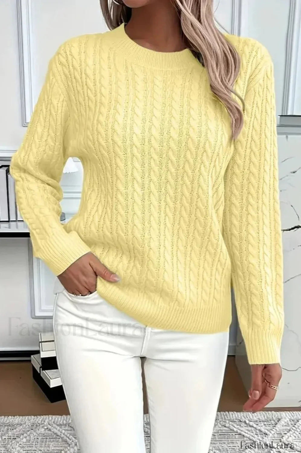 Casual Round Neck Knit Sweater