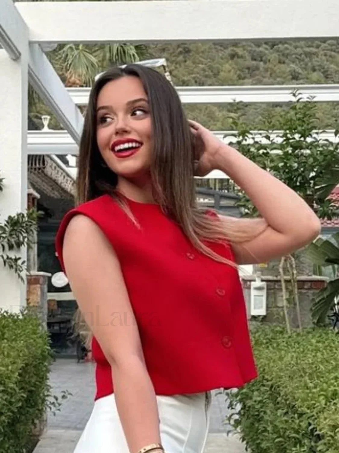 Casual V Neck Long Sleeve Christmas Sweater Red vest / S Christmas Sweaters L