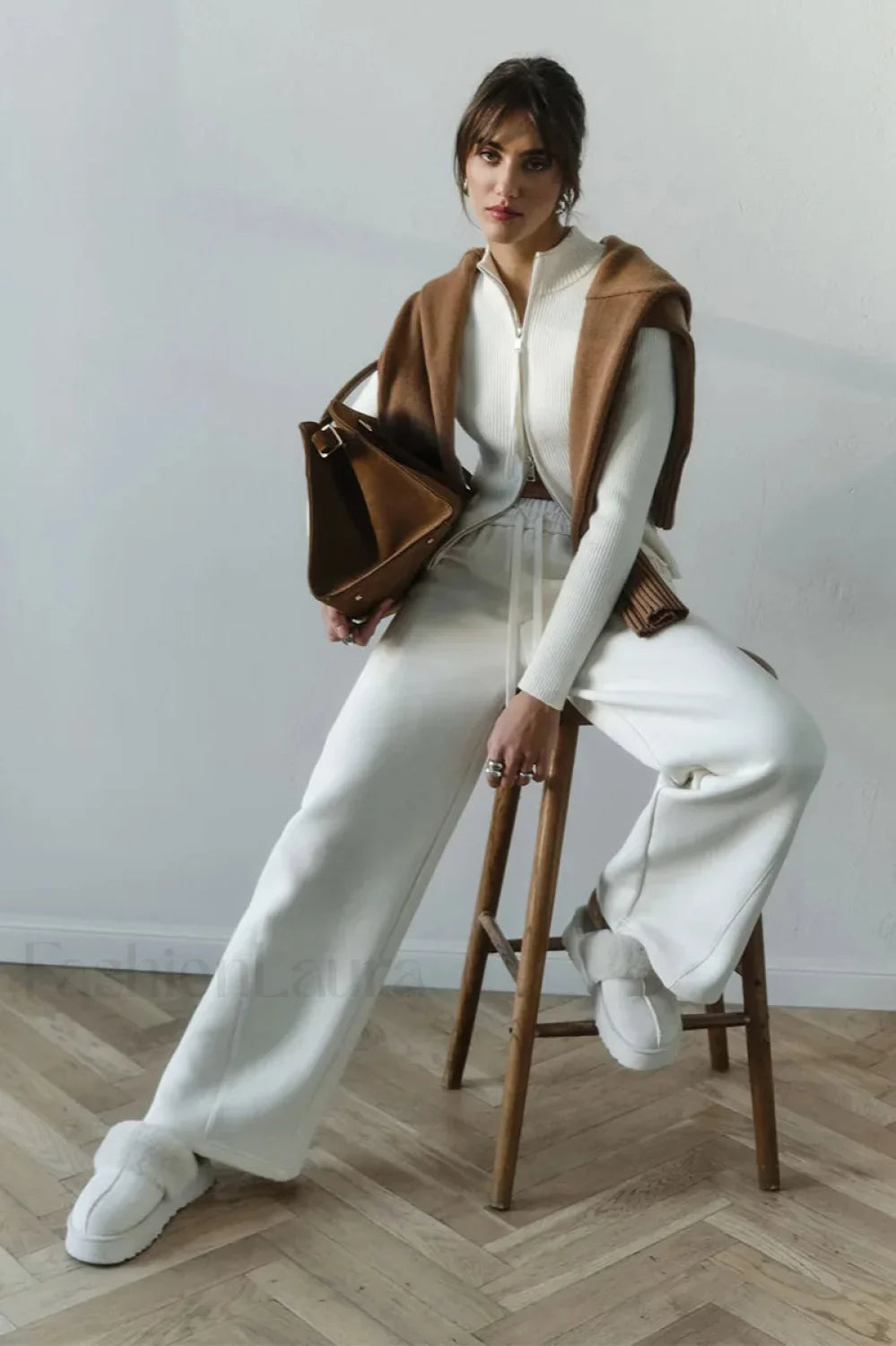 Casual Zip Front Knit Cardigan