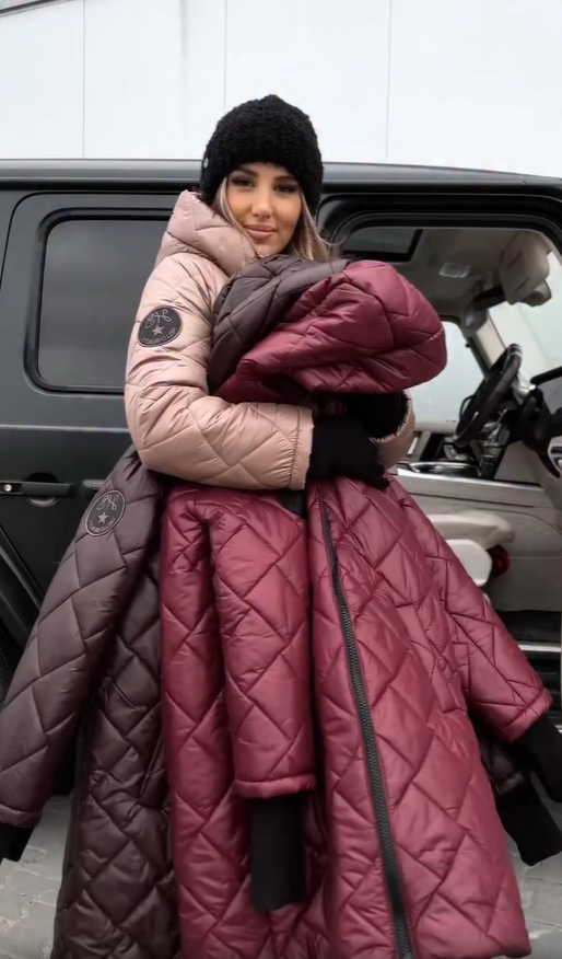 Quilted Hooded Zip Front Longline Puffer Coat