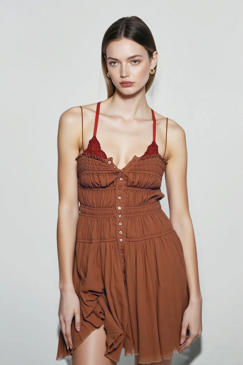 Fairy Ruched Spaghetti Strap Bodycon Mini Dresses