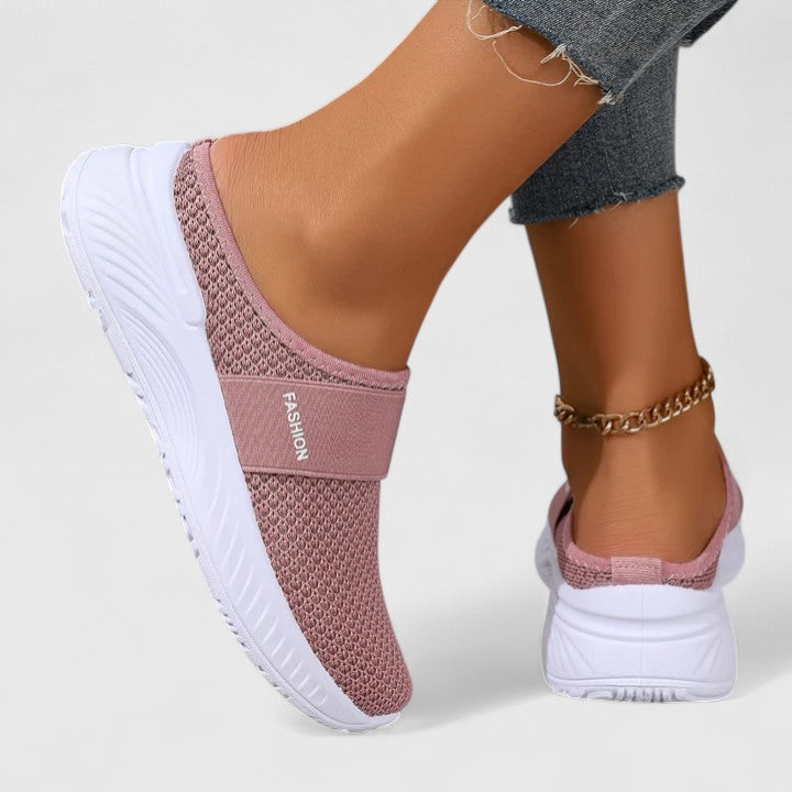 Round Toe Mesh Slip On Sneakers