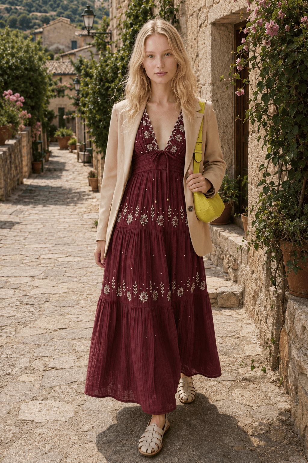 Halter-Neck Floral Dress