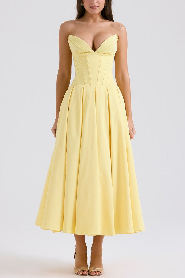 Exclusive Lorelei Strapless Midi Dress Premium Wardrobe Essential