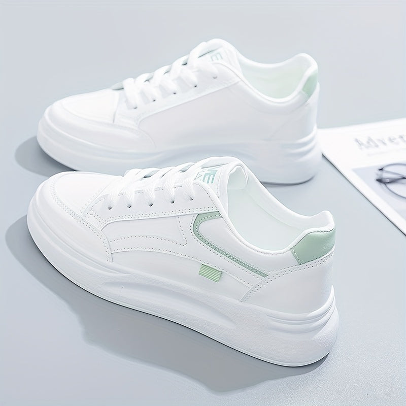 Lace Up Round Toe Low Top Platform Sneakers