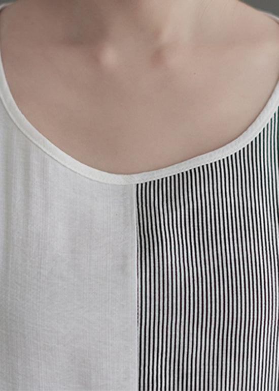 Fish Skeleton Print Color Block Vertical Stripe Short Sleeve Shift Knee Dress
