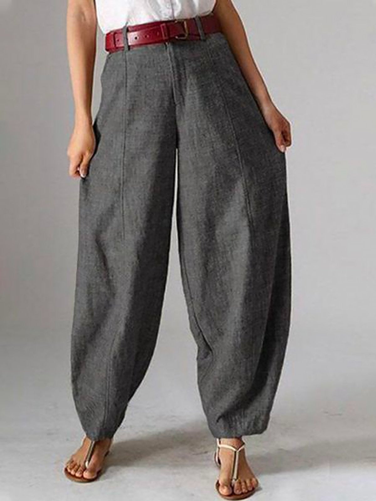 High Waist Balloon Tapered Wide Leg Pants