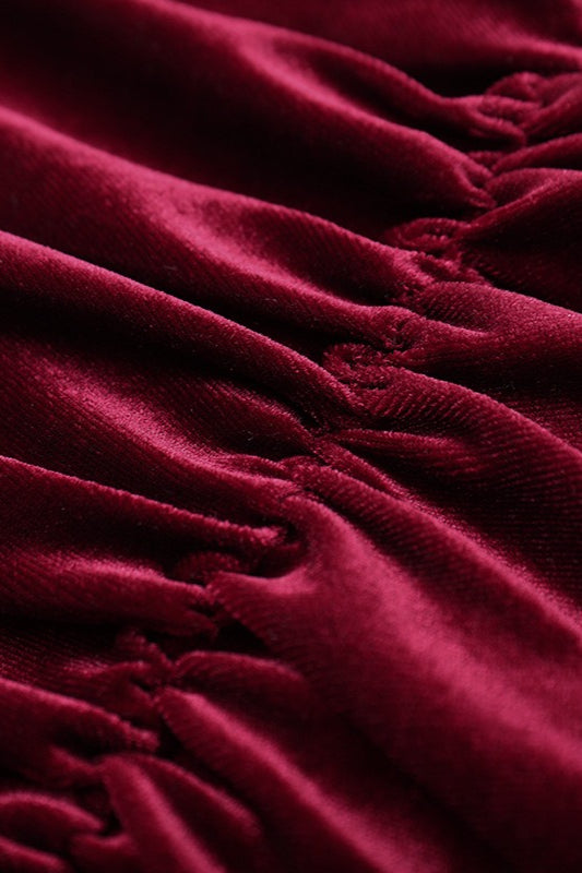 Velvet Ruched LowBack Party Dress