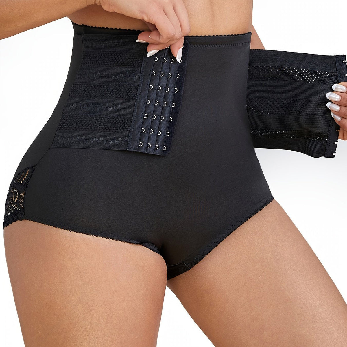 High Waist Hook Closure Waist Trainer Shaping Briefs