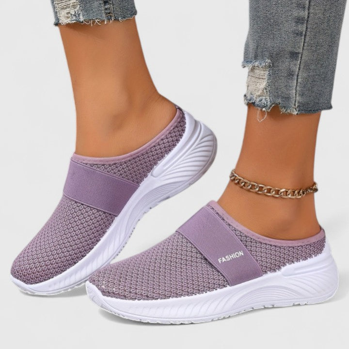 Round Toe Mesh Slip On Sneakers