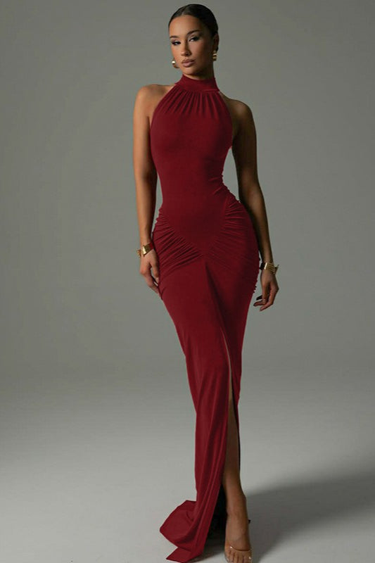 Ruched BackZip Party Dress