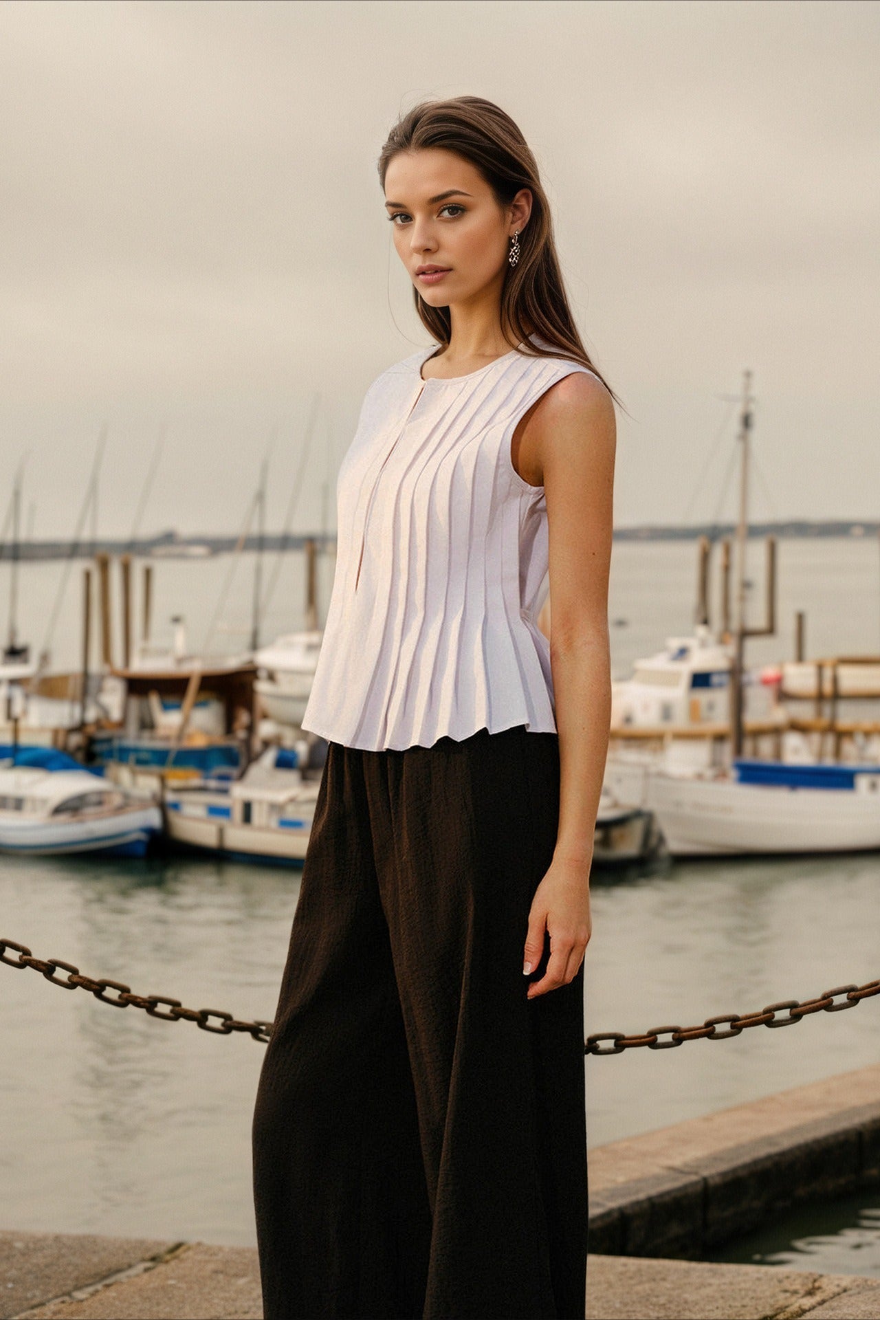 Textured Smocked Sleeveless Cami Top