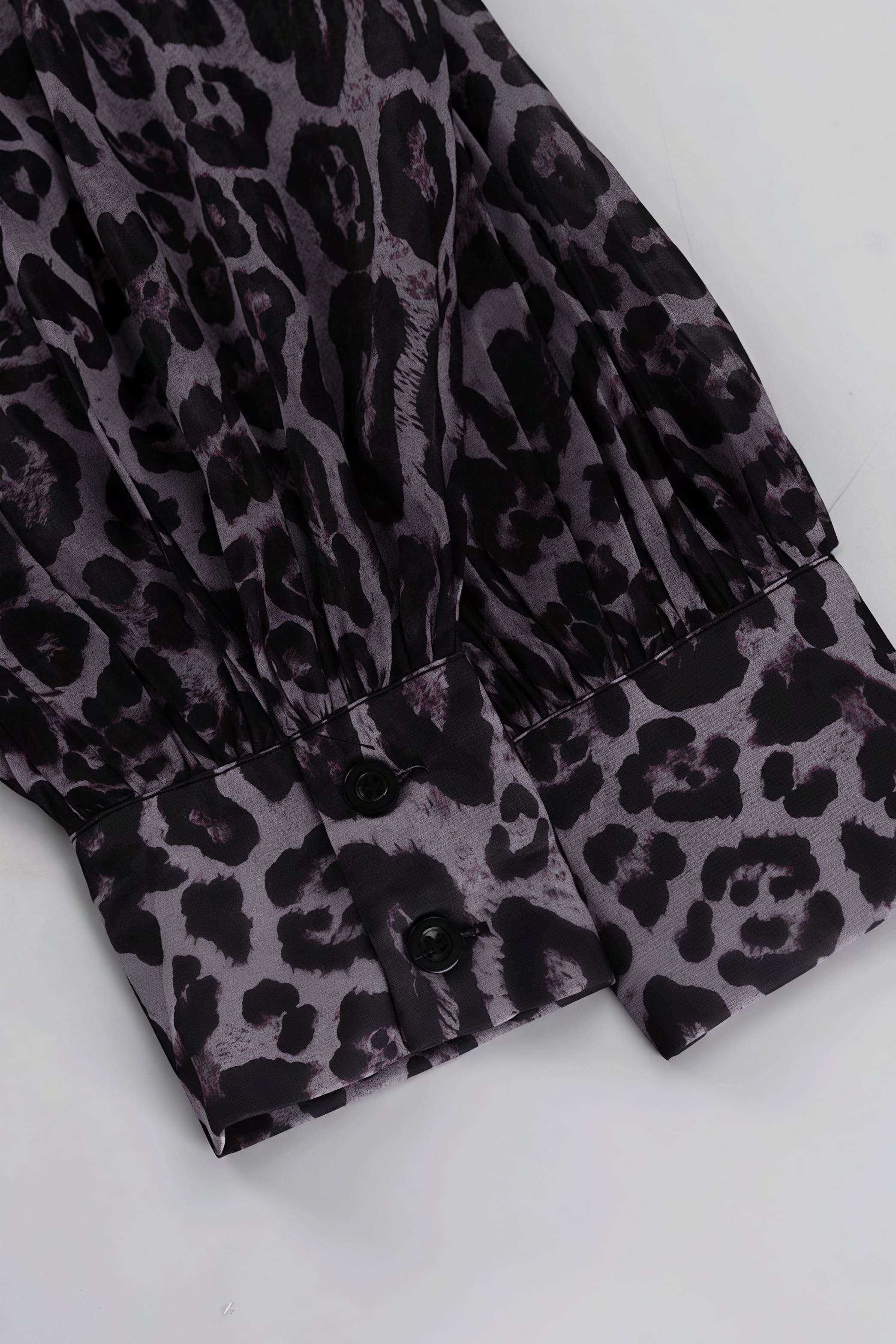 Chiffon Leopard Print Long Sleeve Mini Dress - View 6