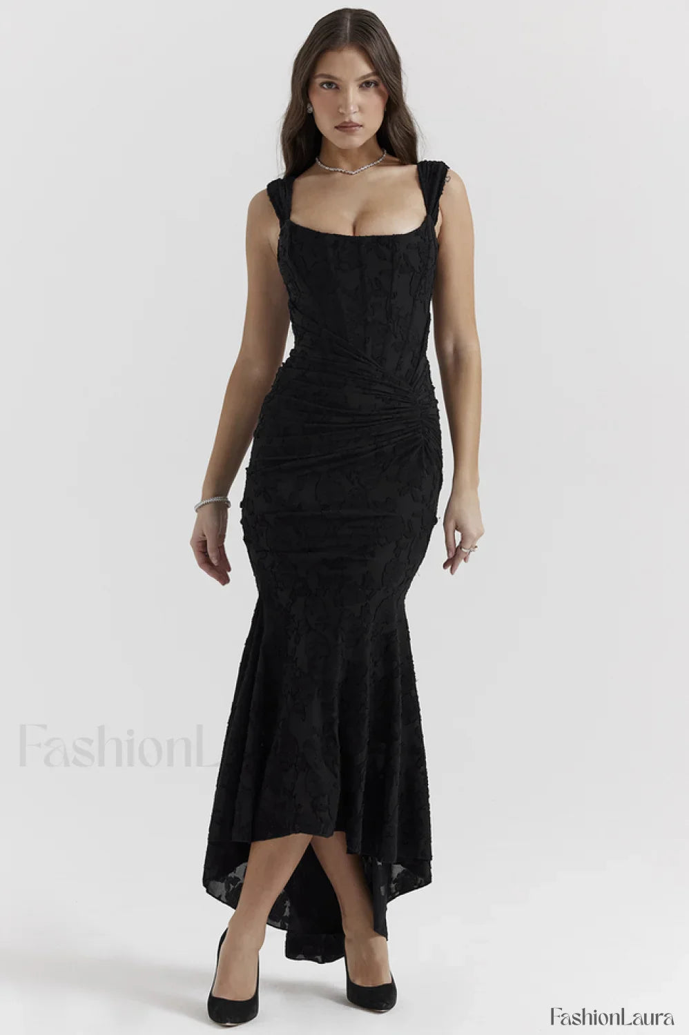 Cesca Retro Cream Charming White Floral Maxi Dress