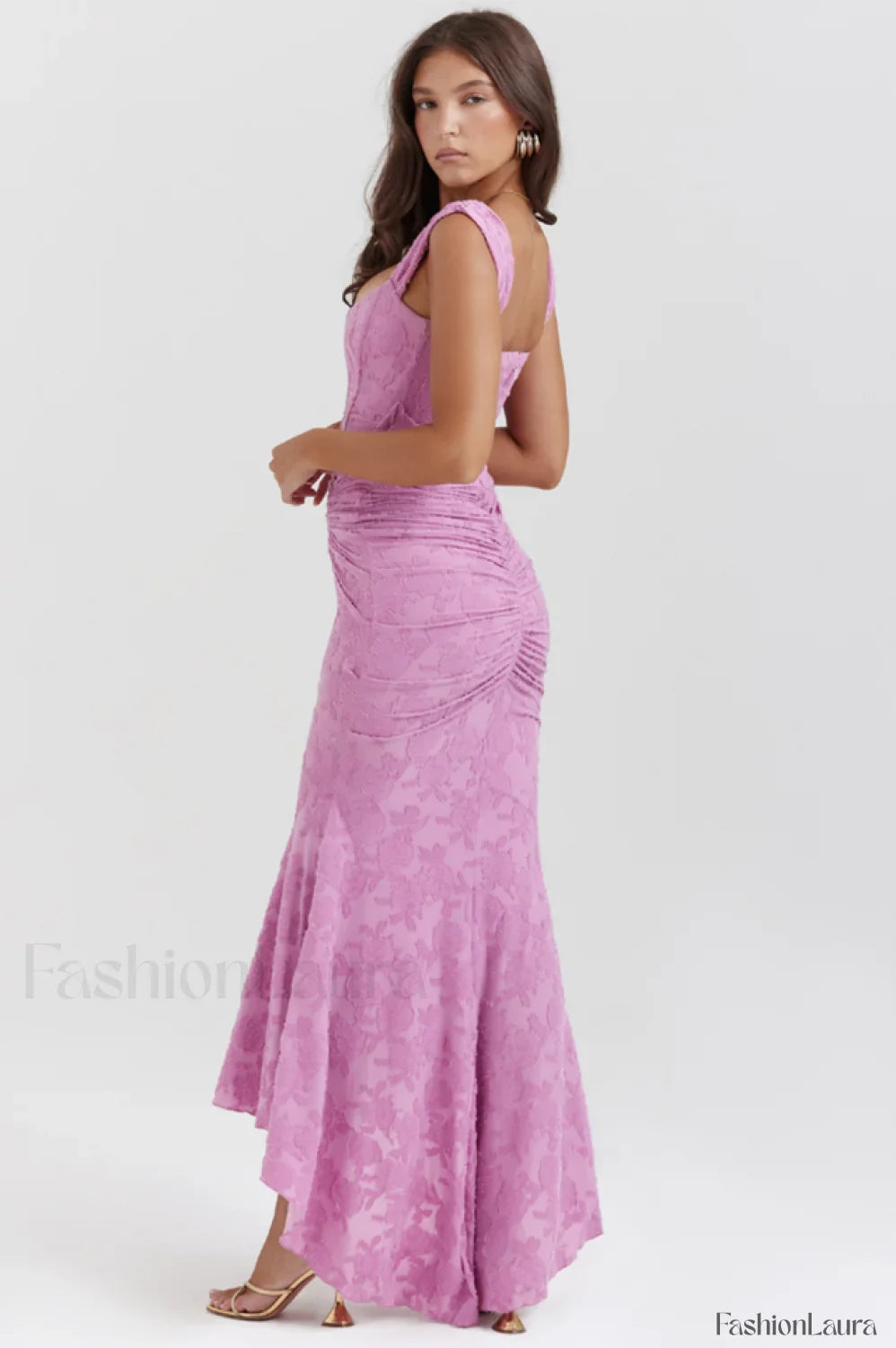 Cesca Rose Pink Charming Floral Maxi Dress