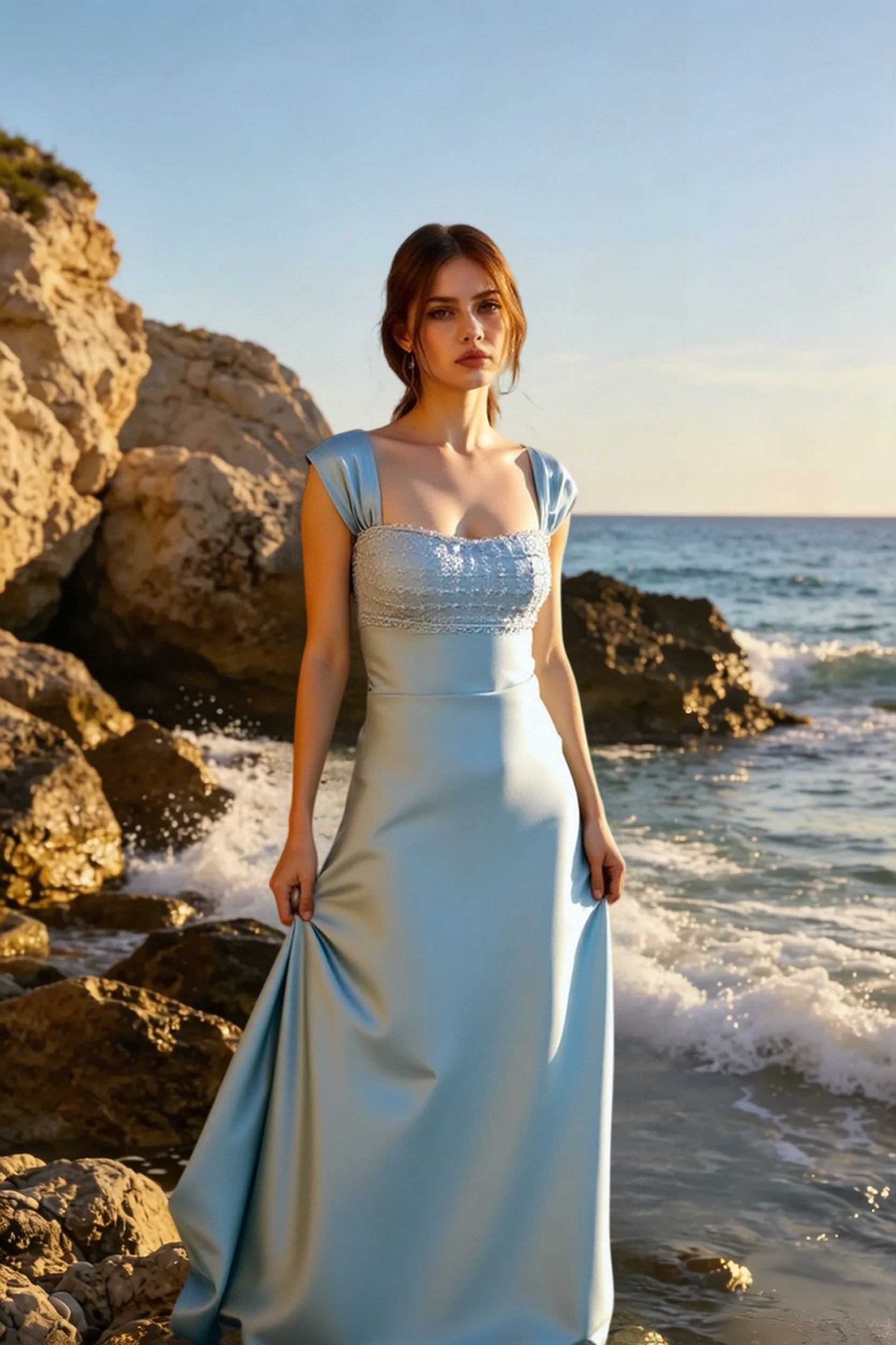 Satin Sequin Dress
