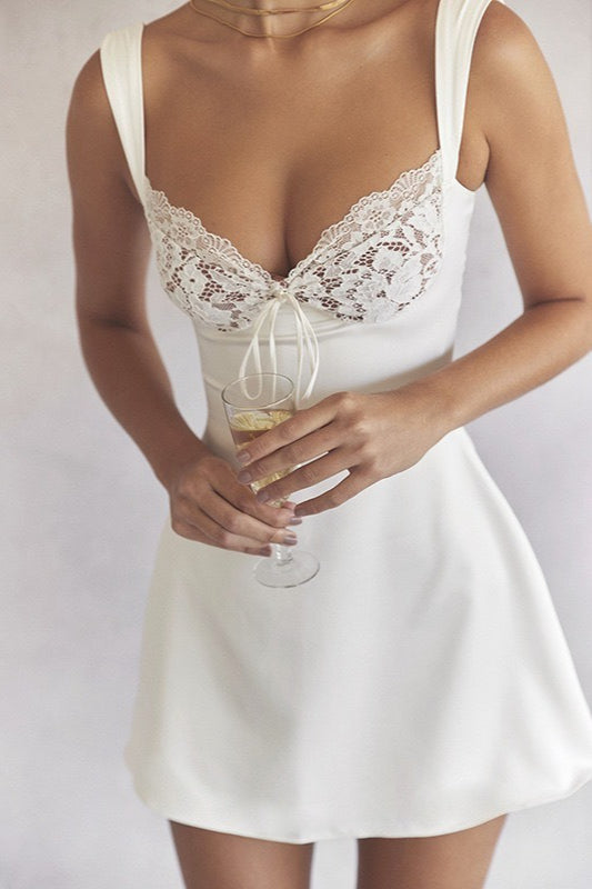 Tulle Scoop Neck Long Sleeve A-Line Midi Dress