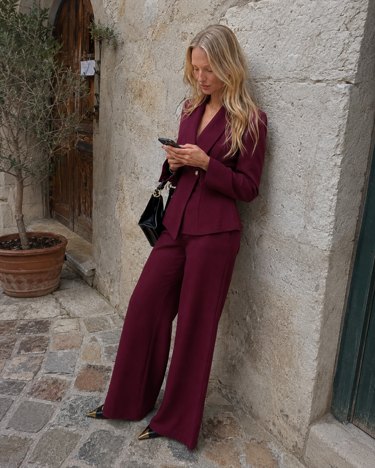 Long Sleeve Two Piece Blazer Pants Set