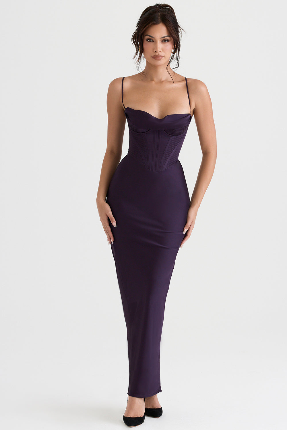 Sweetheart Neck Corset Bodice Cami Bodycon Maxi Dress