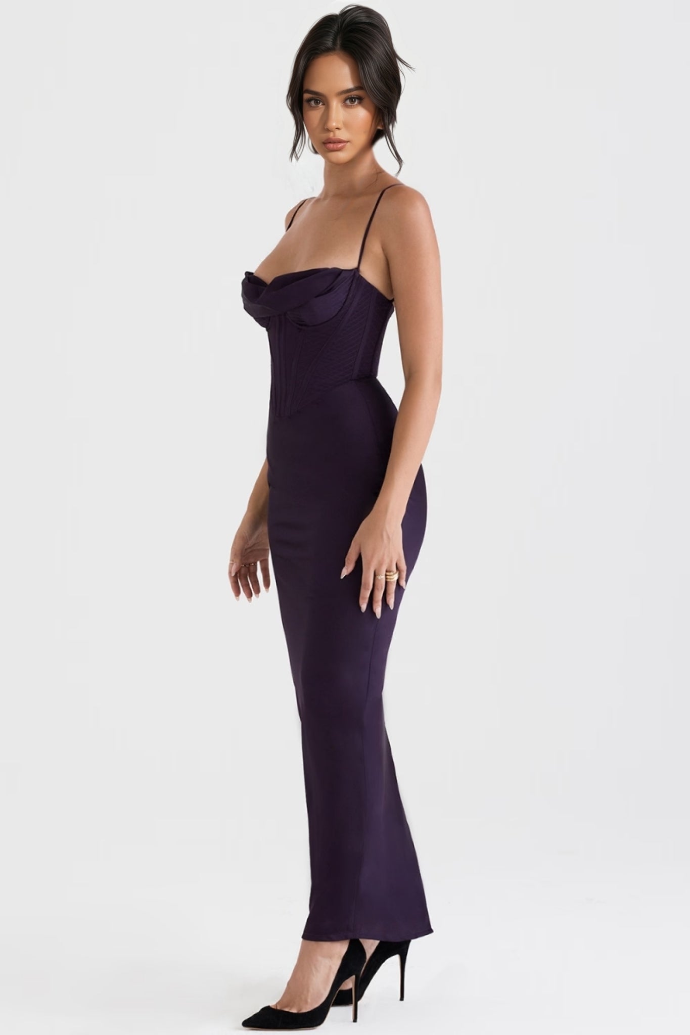 Elily Night Shade Corset Maxi Dress - View 4