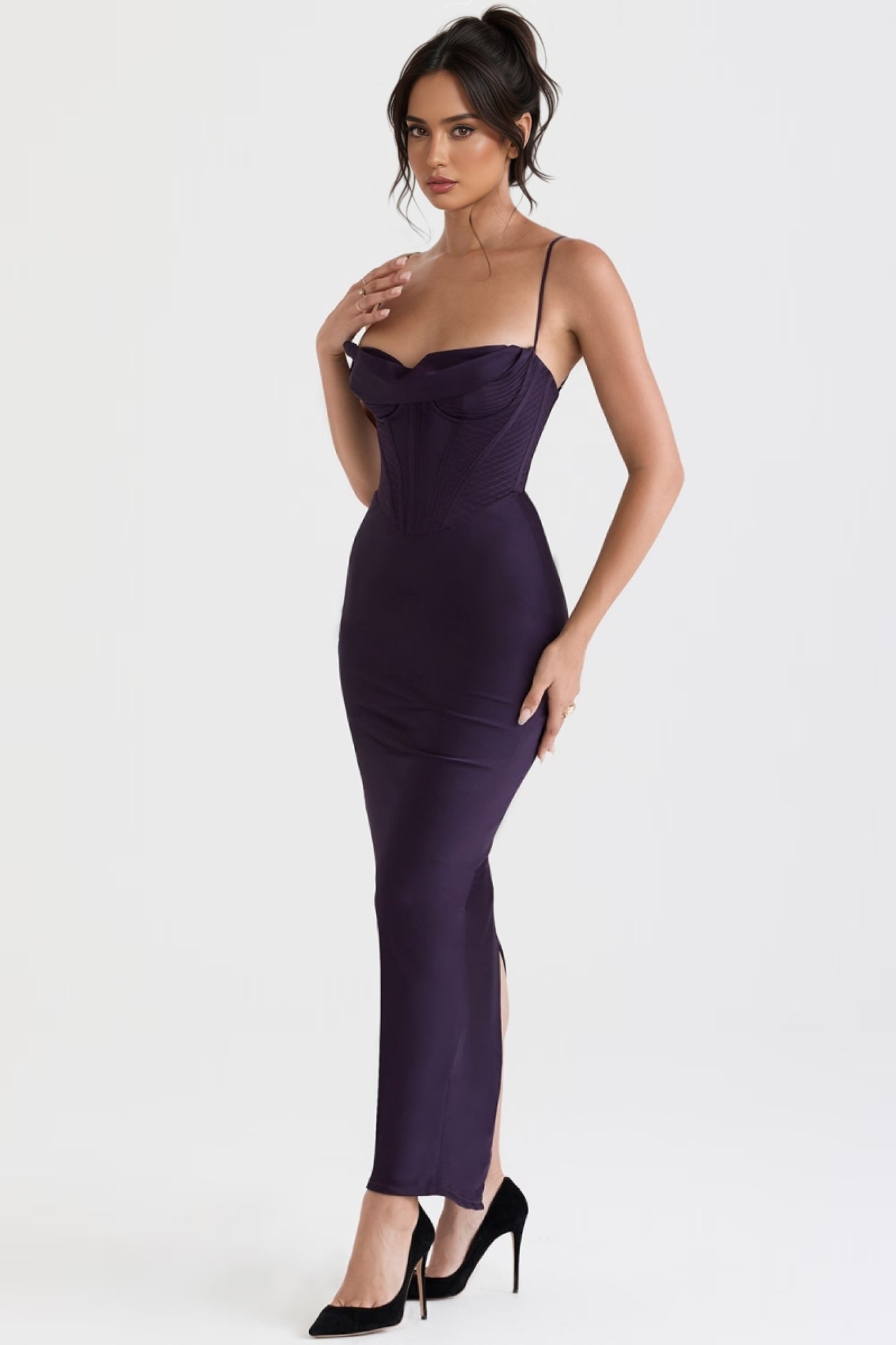 Elily Night Shade Corset Maxi Dress - View 5
