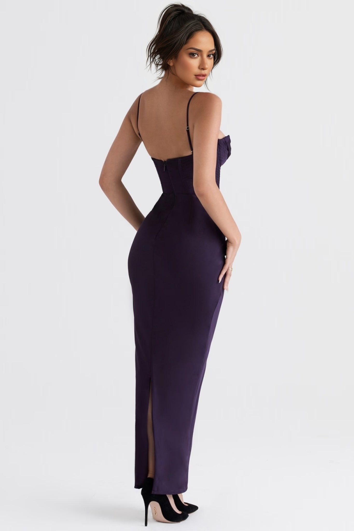 Elily Night Shade Corset Maxi Dress - View 6