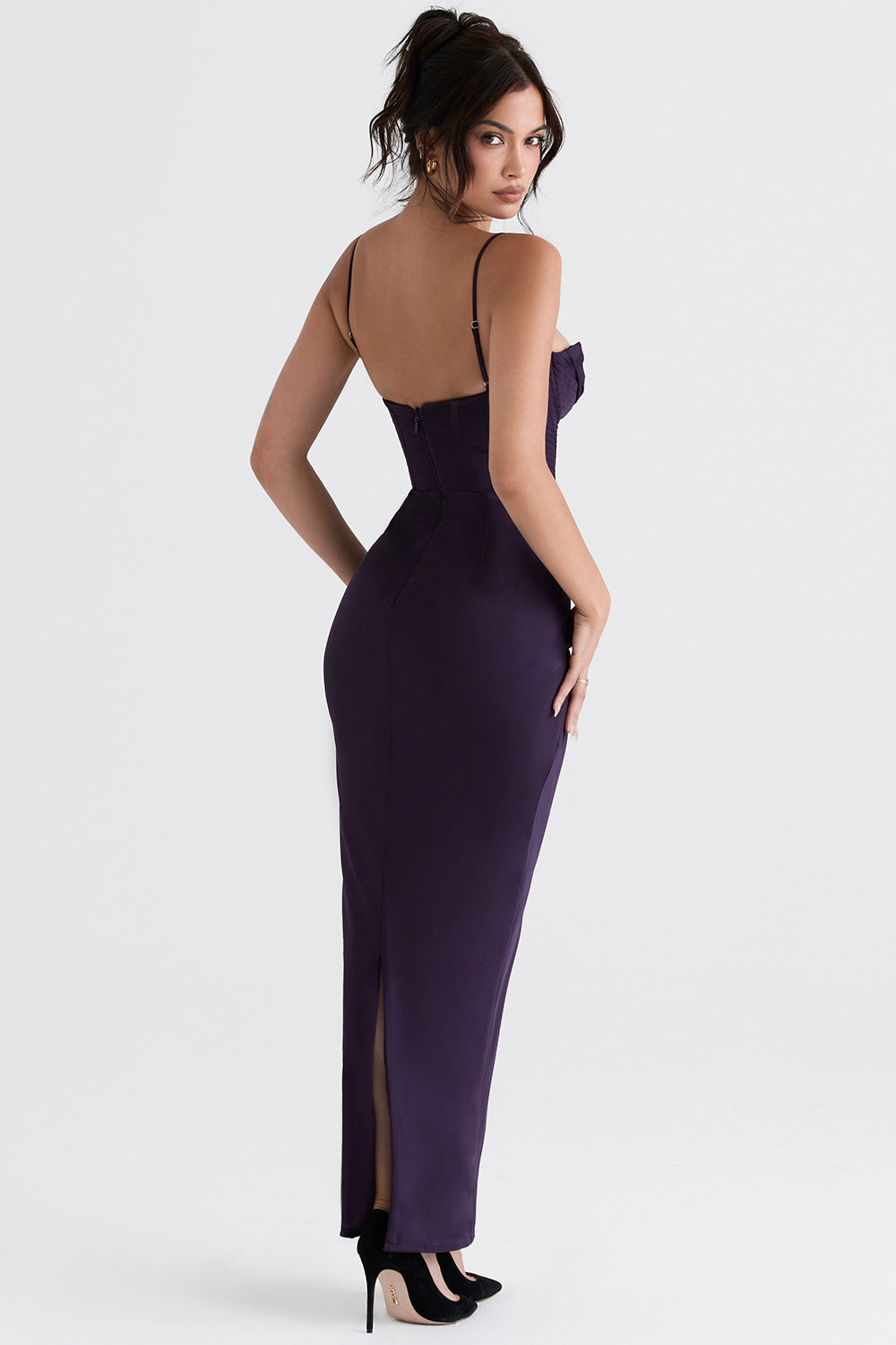 Sweetheart Neck Corset Bodice Cami Bodycon Maxi Dress 8