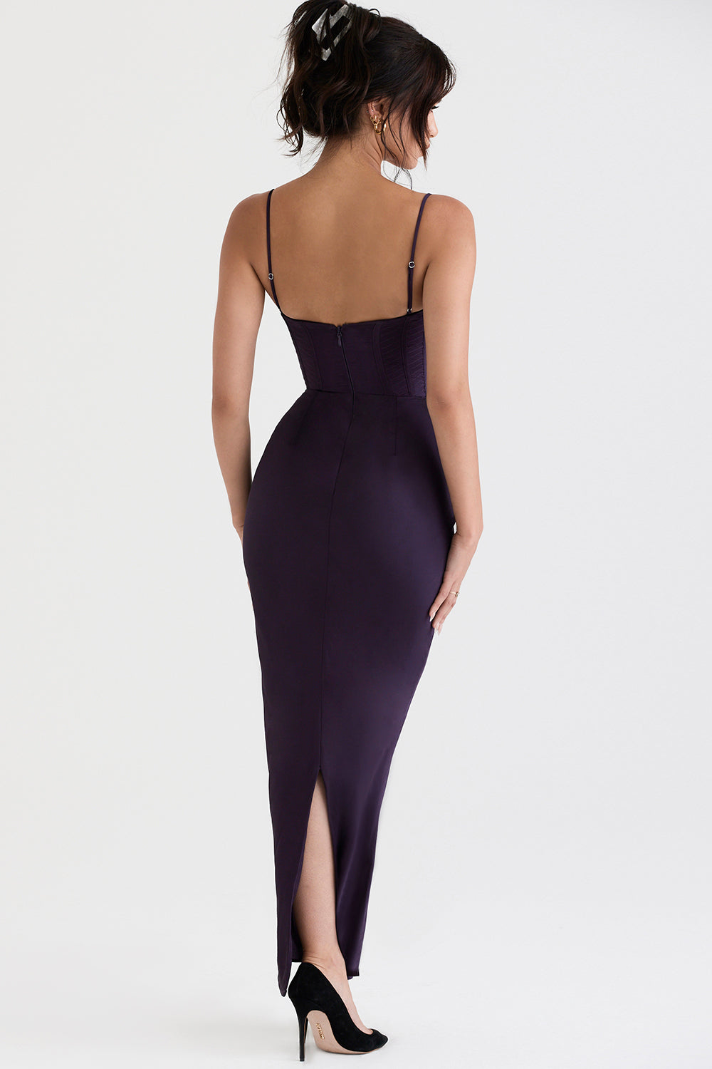Sweetheart Neck Corset Bodice Cami Bodycon Maxi Dress 9