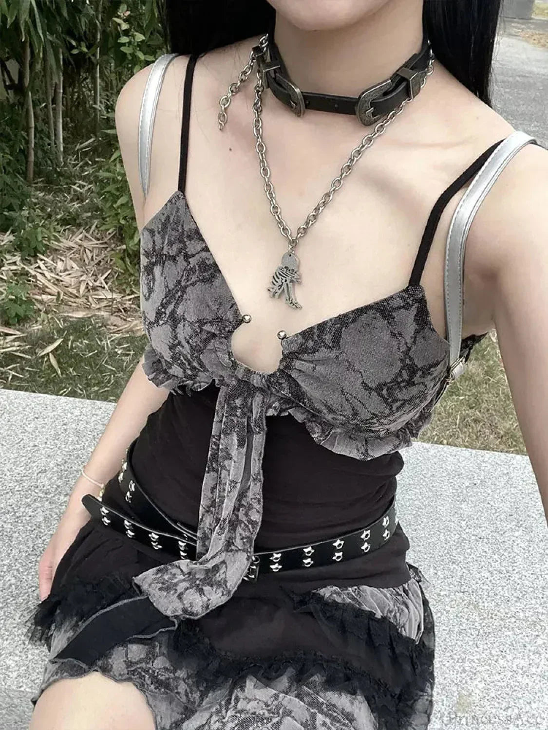 Charming Lace Camisole Mini Dress - View 6