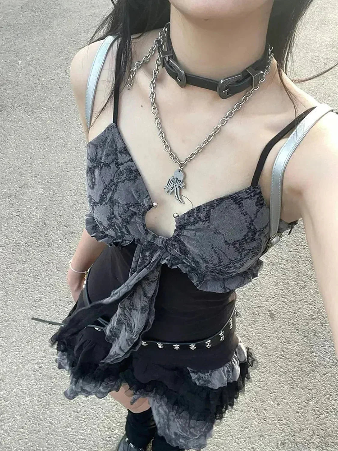 Charming Lace Camisole Mini Dress - View 3