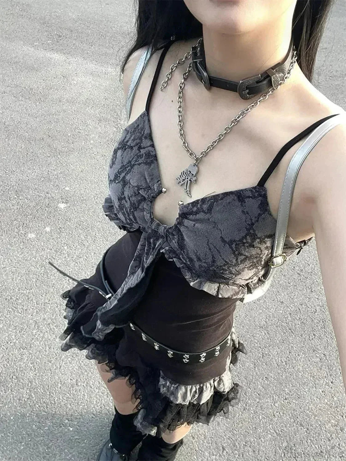 Charming Lace Camisole Mini Dress - View 4