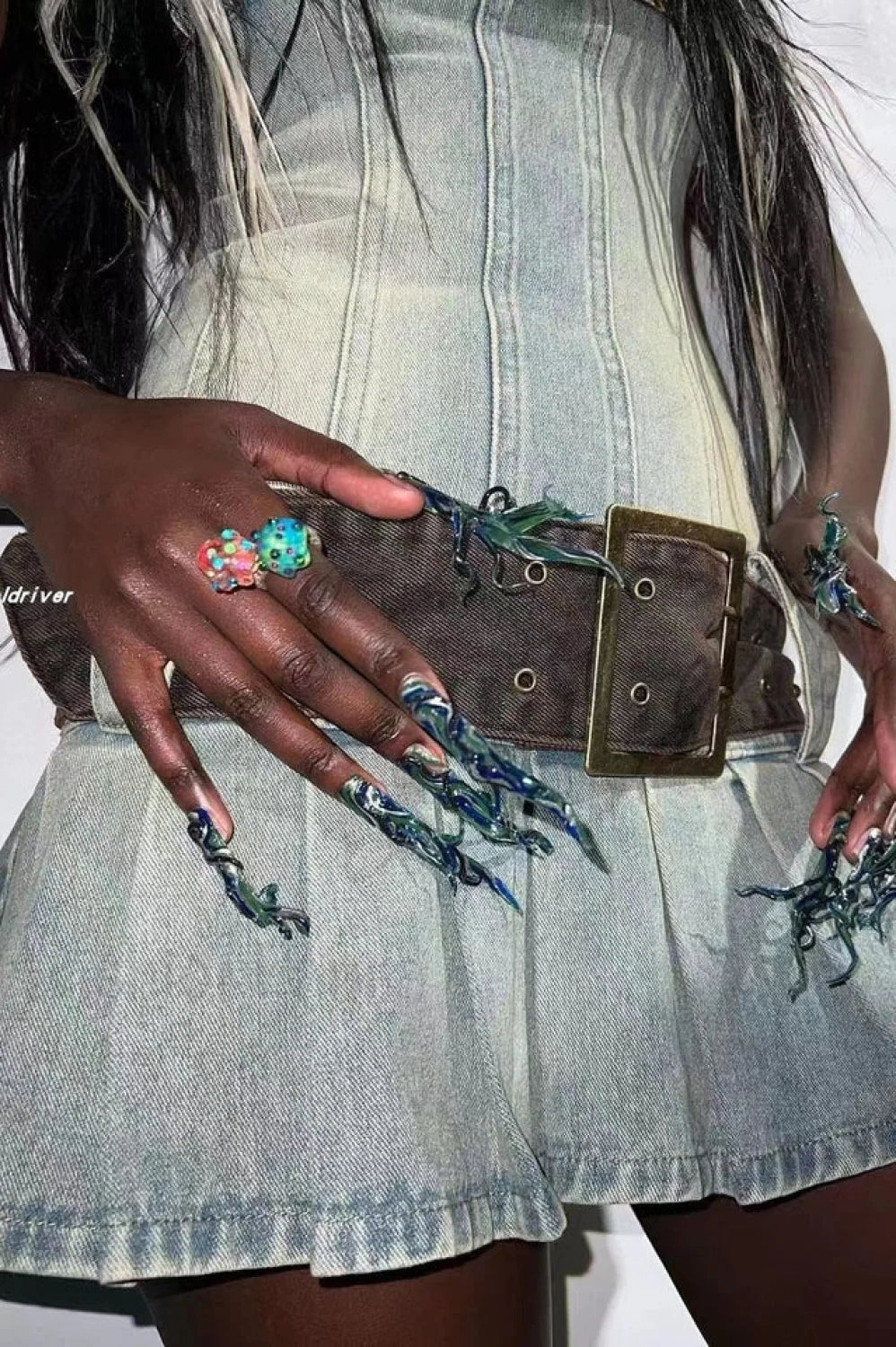 Chelsea Denim Stylish Kilt Mini Dress