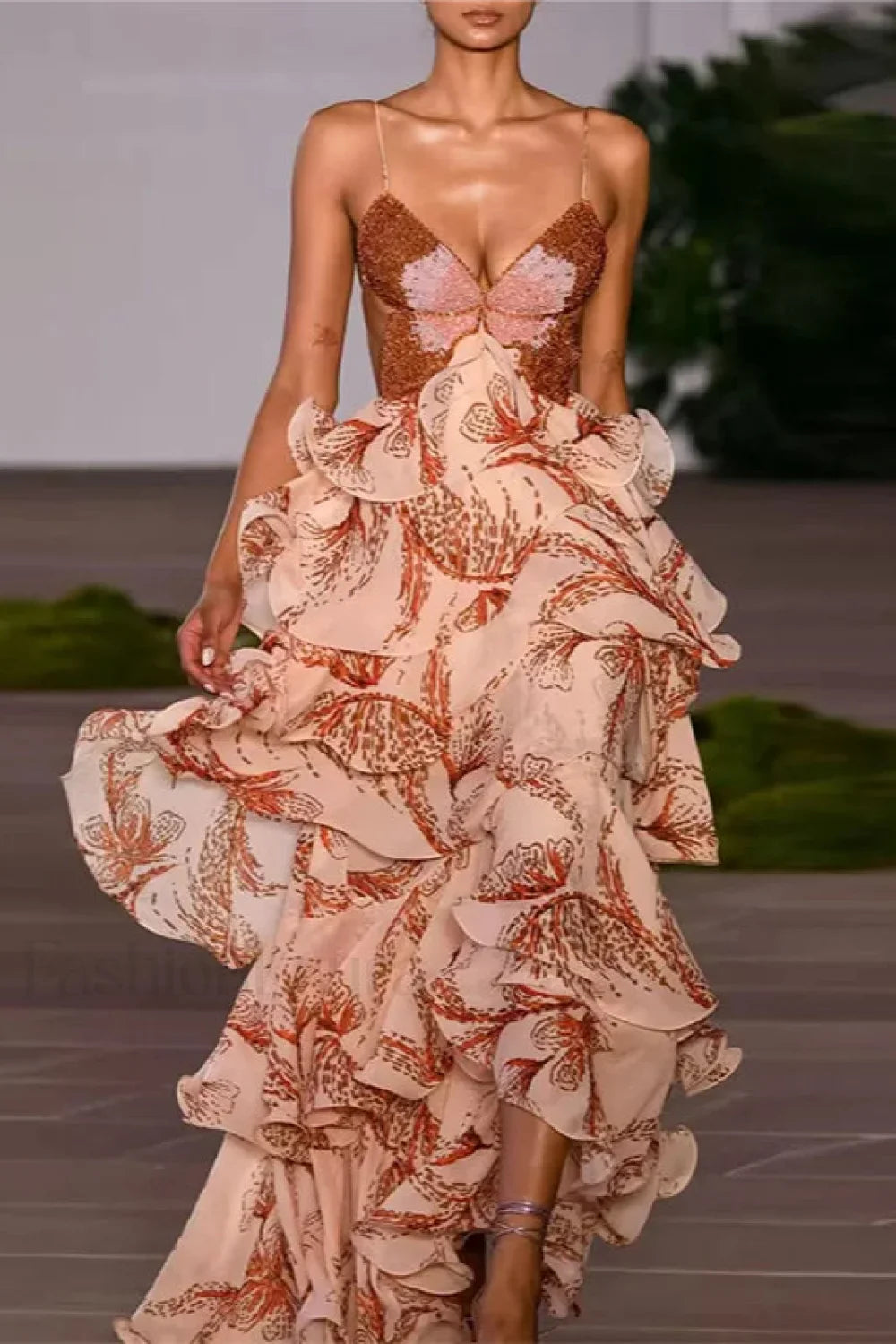 Chic V-Neck Pleated Boho Dress