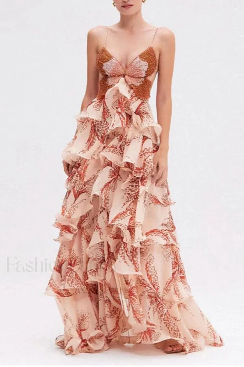 Chic V-Neck Pleated Boho Dress