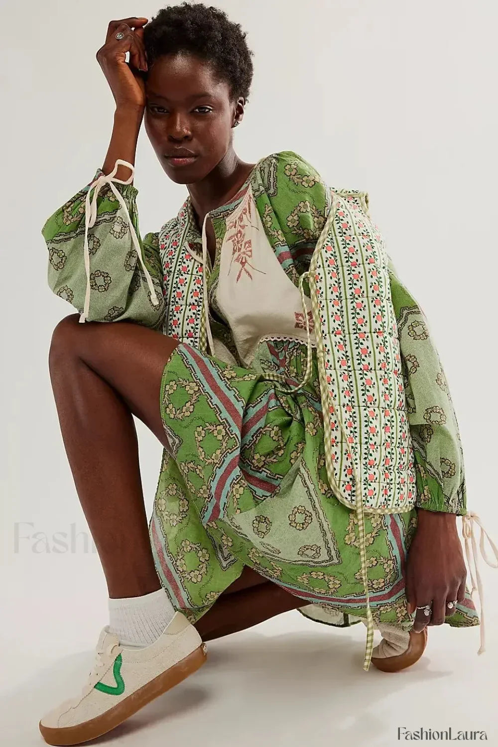 Chiffon Floral Tunic Boho Dress